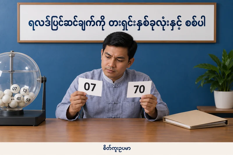 ထီရလဒ် ပြင်ဆင်ကြေညာချက်တစ်ခုကို မူလပုံနှင့် ဘယ်လိုတိုက်မလဲ — စိတ်ကူးထီဆိုင်ရာ သရုပ်ဖော်ပုံ။